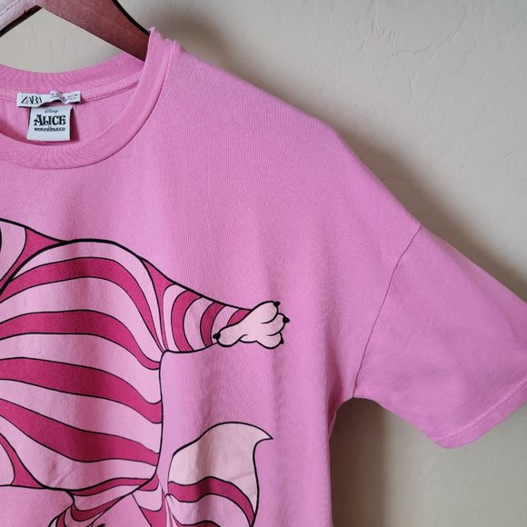 Zara x Disney Alice in Wonderland Chesire Cat Graphic Tee Shirt - Picture 6 of 16